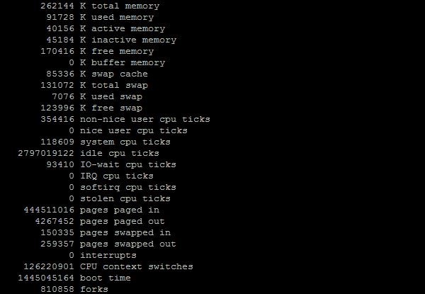 How to check memory usage on Linux with vmstat -s command