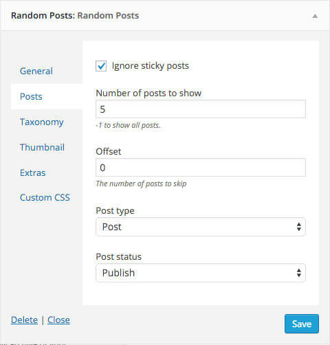 How to configure Advanced Random Posts Widget plugin to display random post in WordPress